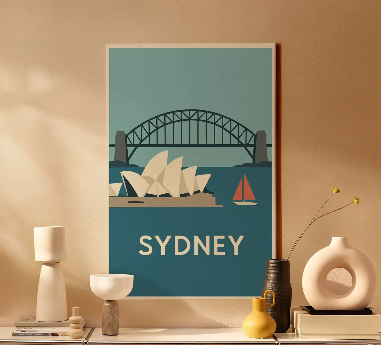Sydney - The Modern Charm of the Opera House and Harbour Bridge canvas with Floater frame by JETLAG | affiches voyage