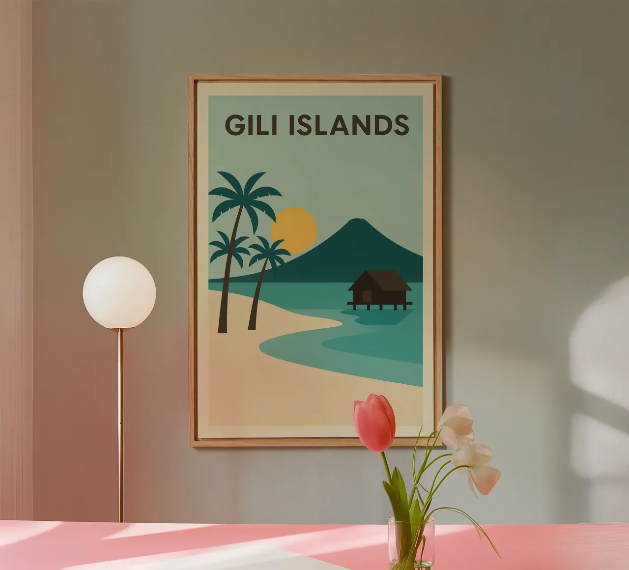 Isole Gili - Évasion Tropicale Minimaliste alluminio dibond da JETLAG | affiches voyage