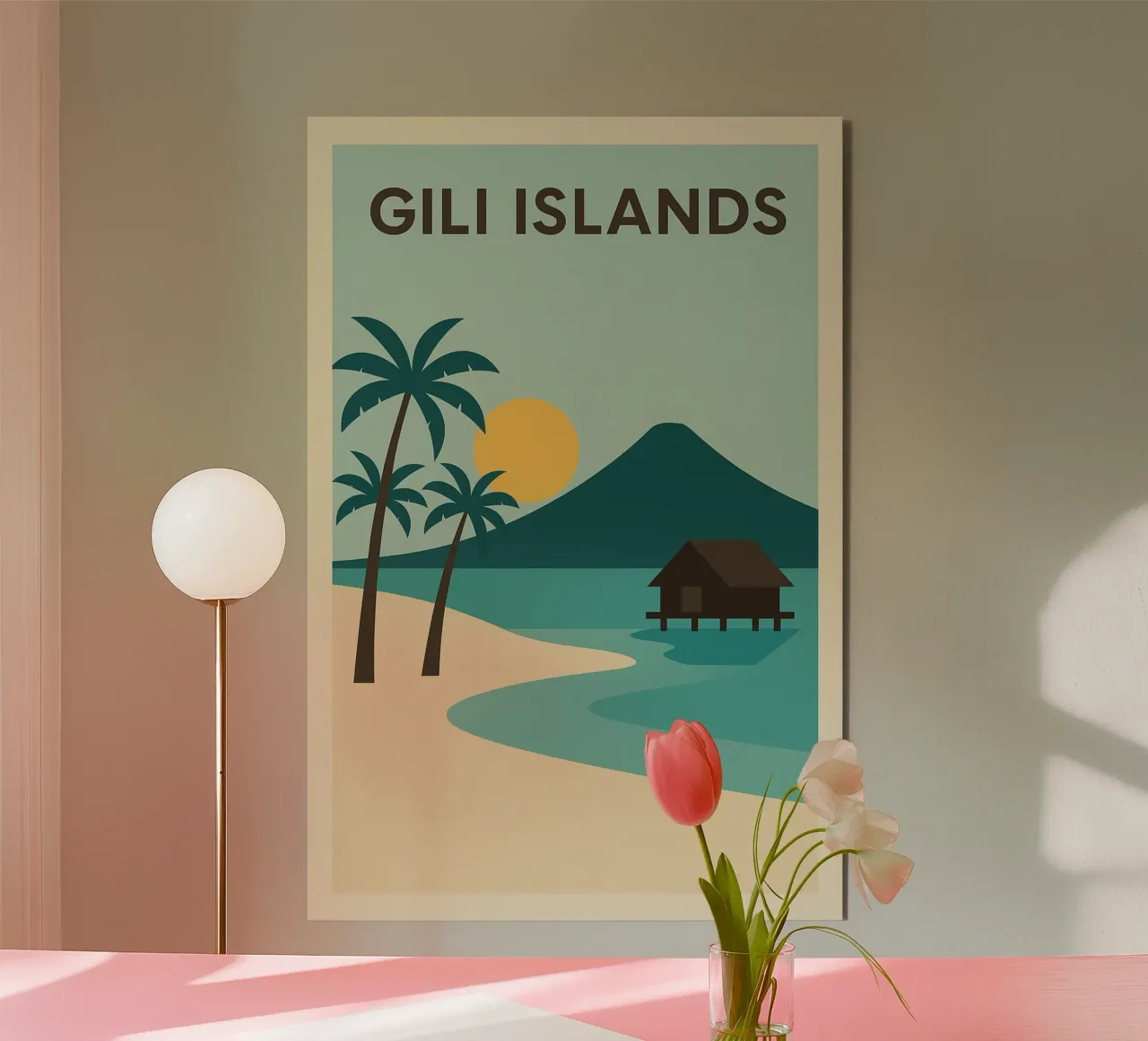 Isole Gili - Évasion Tropicale Minimaliste alluminio dibond da JETLAG | affiches voyage