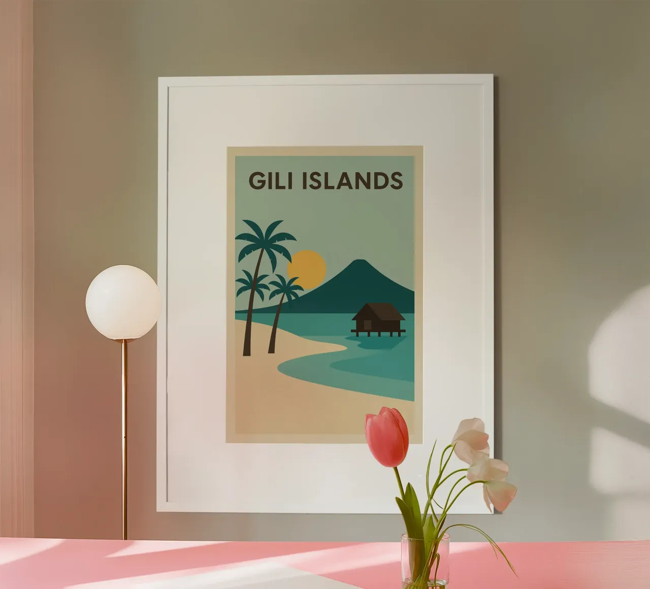 Isole Gili - Évasion Tropicale Minimaliste carta hahnemühle da JETLAG | affiches voyage