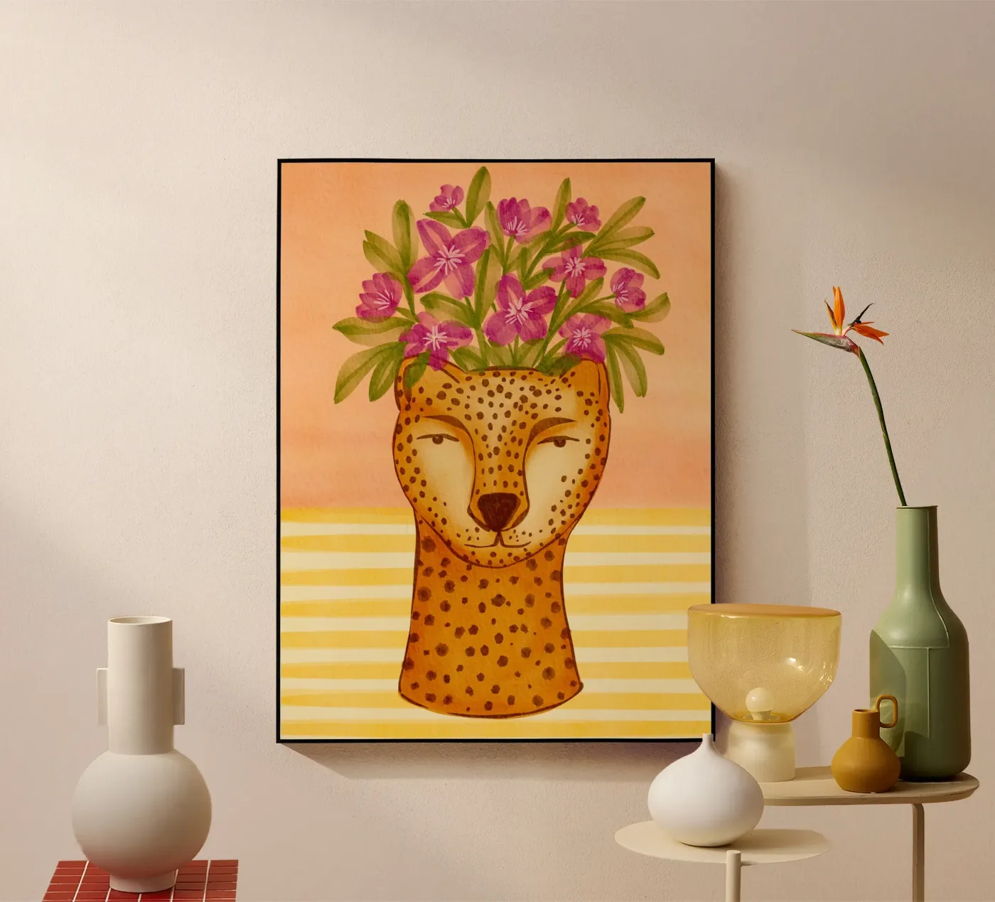 Leopard Vase plexiglas de Nikita Jariwala