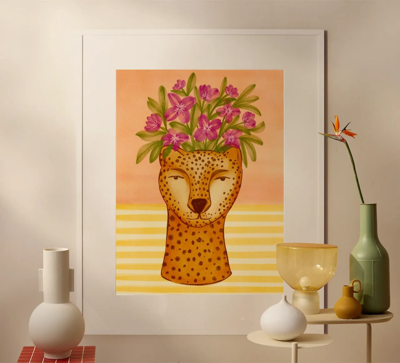 Vaso leopardato carta hahnemühle da Nikita Jariwala