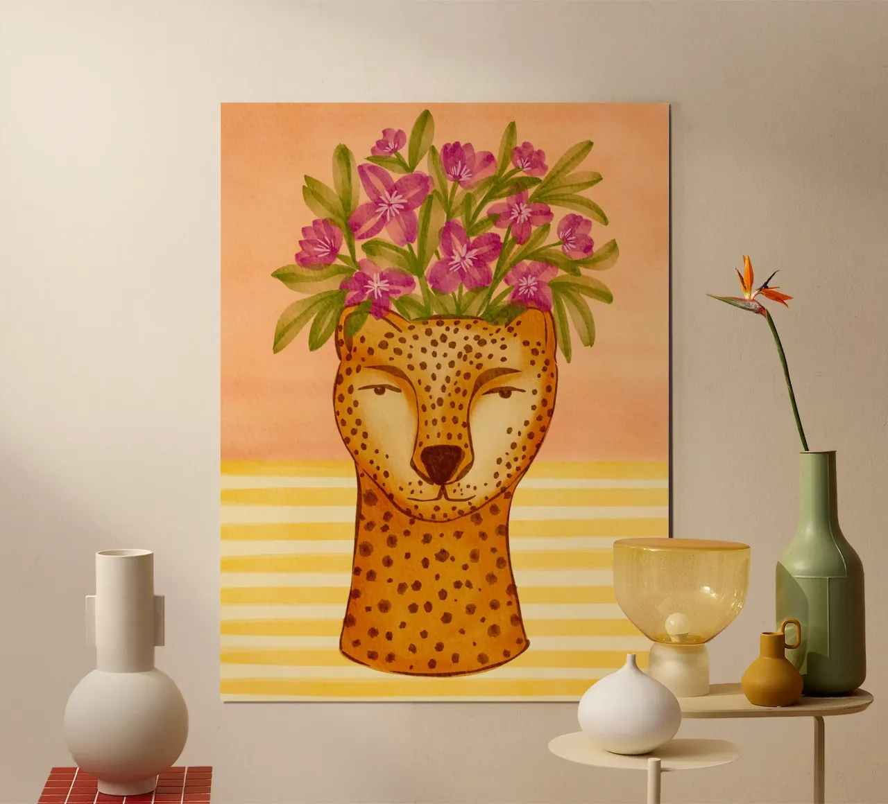 Vaso leopardato carta hahnemühle da Nikita Jariwala