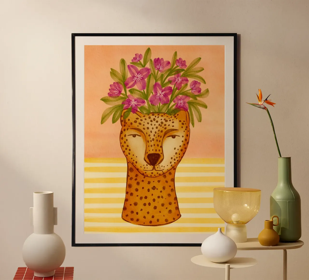 Vaso leopardato carta hahnemühle da Nikita Jariwala