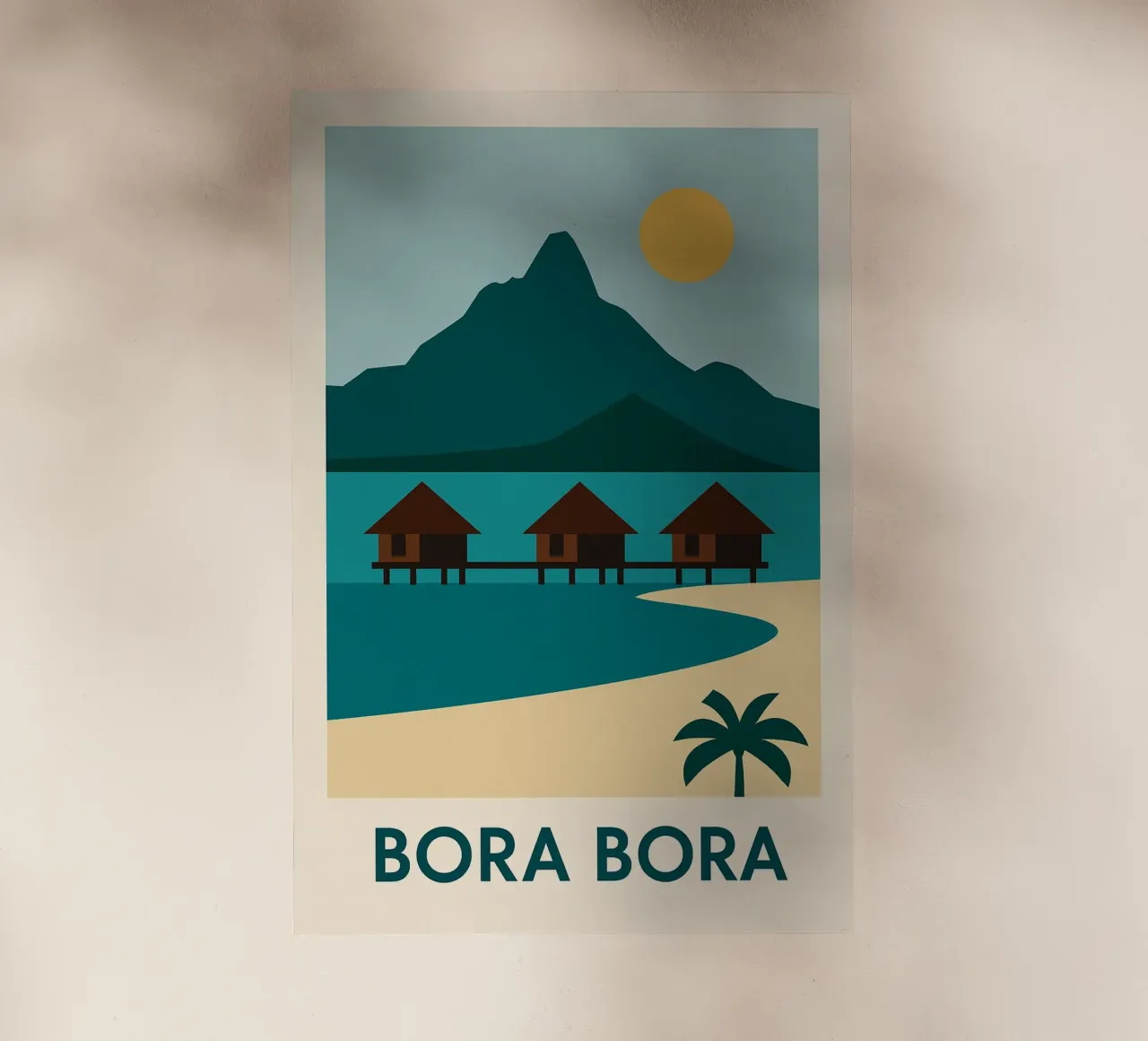 Bora Bora - fuga polinesiana tra mare e montagna pellicola backlit da JETLAG | affiches voyage