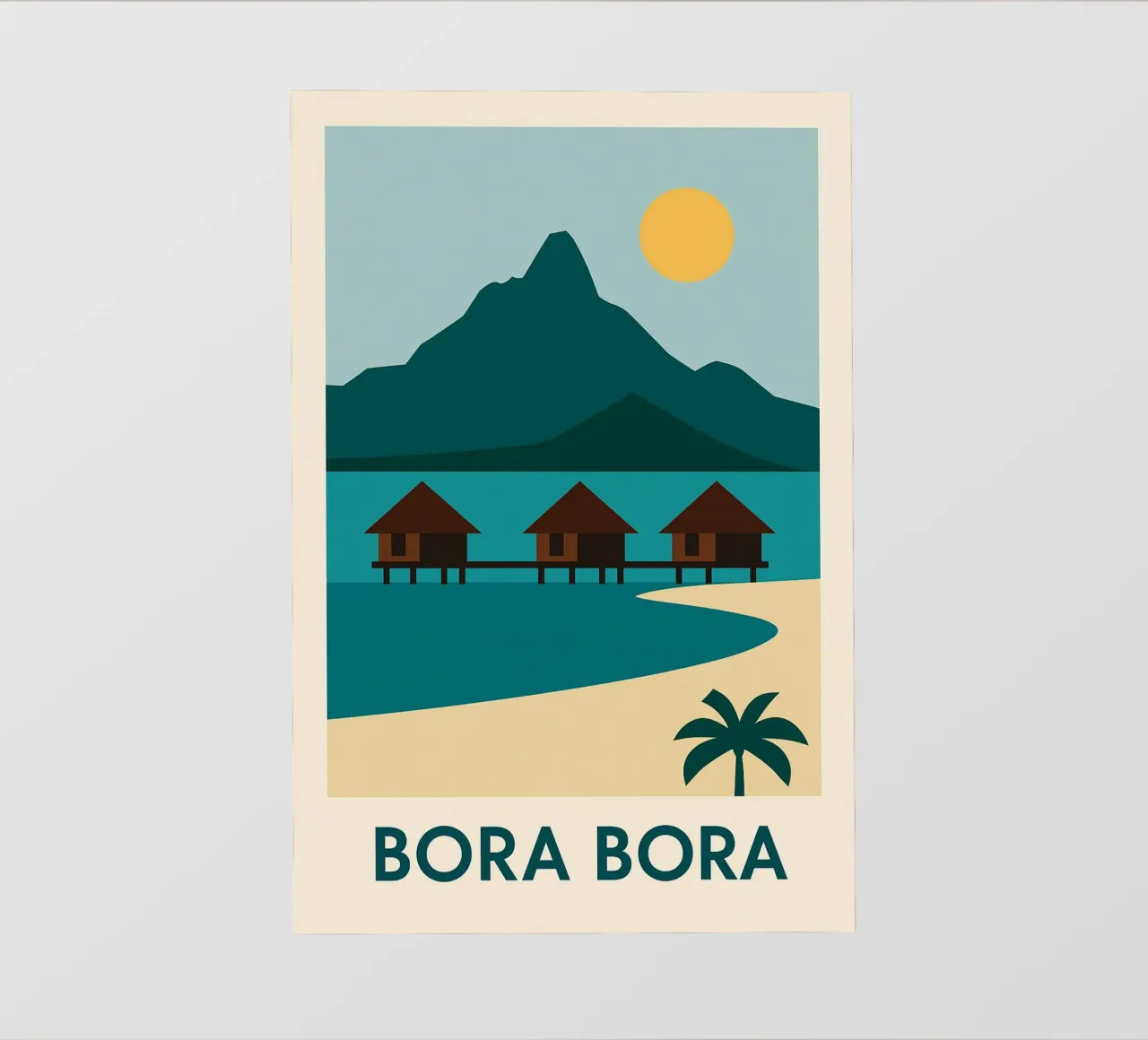 Bora Bora - fuga polinesiana tra mare e montagna pellicola backlit da JETLAG | affiches voyage
