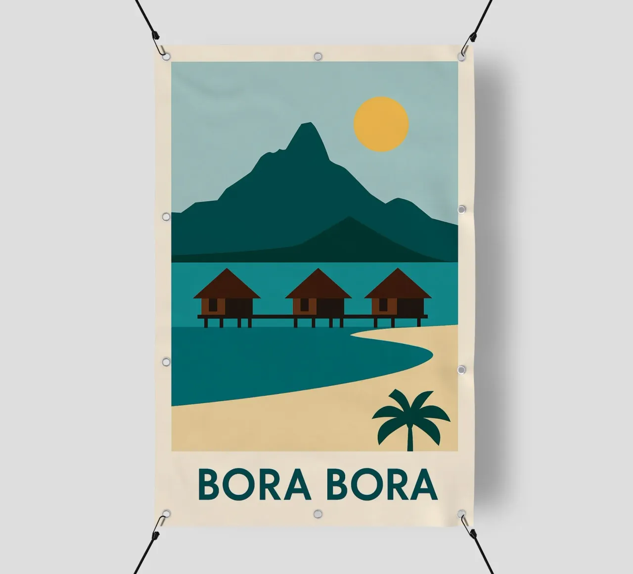 Bora Bora - fuga polinesiana tra mare e montagna telo in pvc da JETLAG | affiches voyage