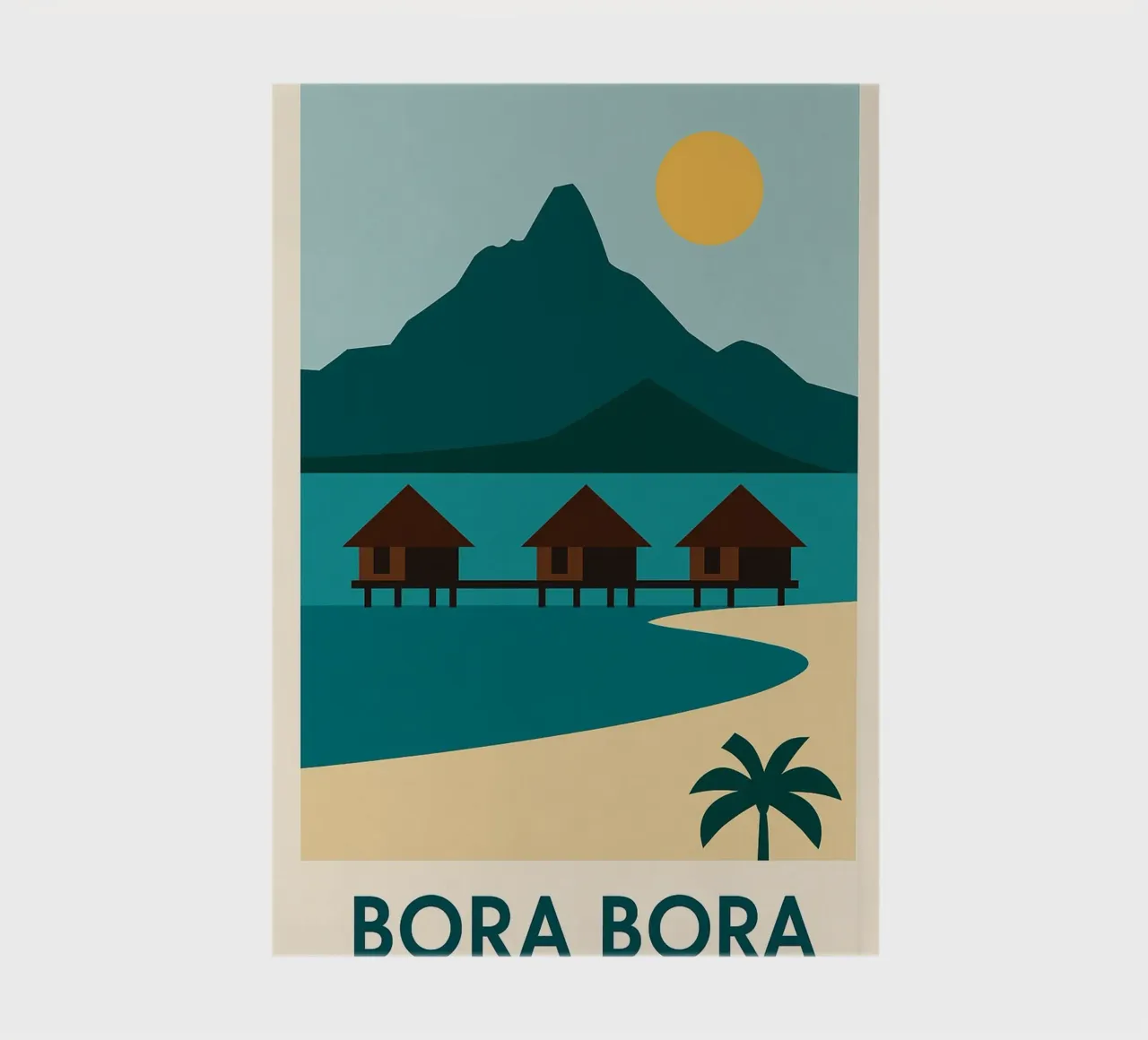 Bora Bora - Polynesian escape between sea and mountains notebook by JETLAG | affiches voyage