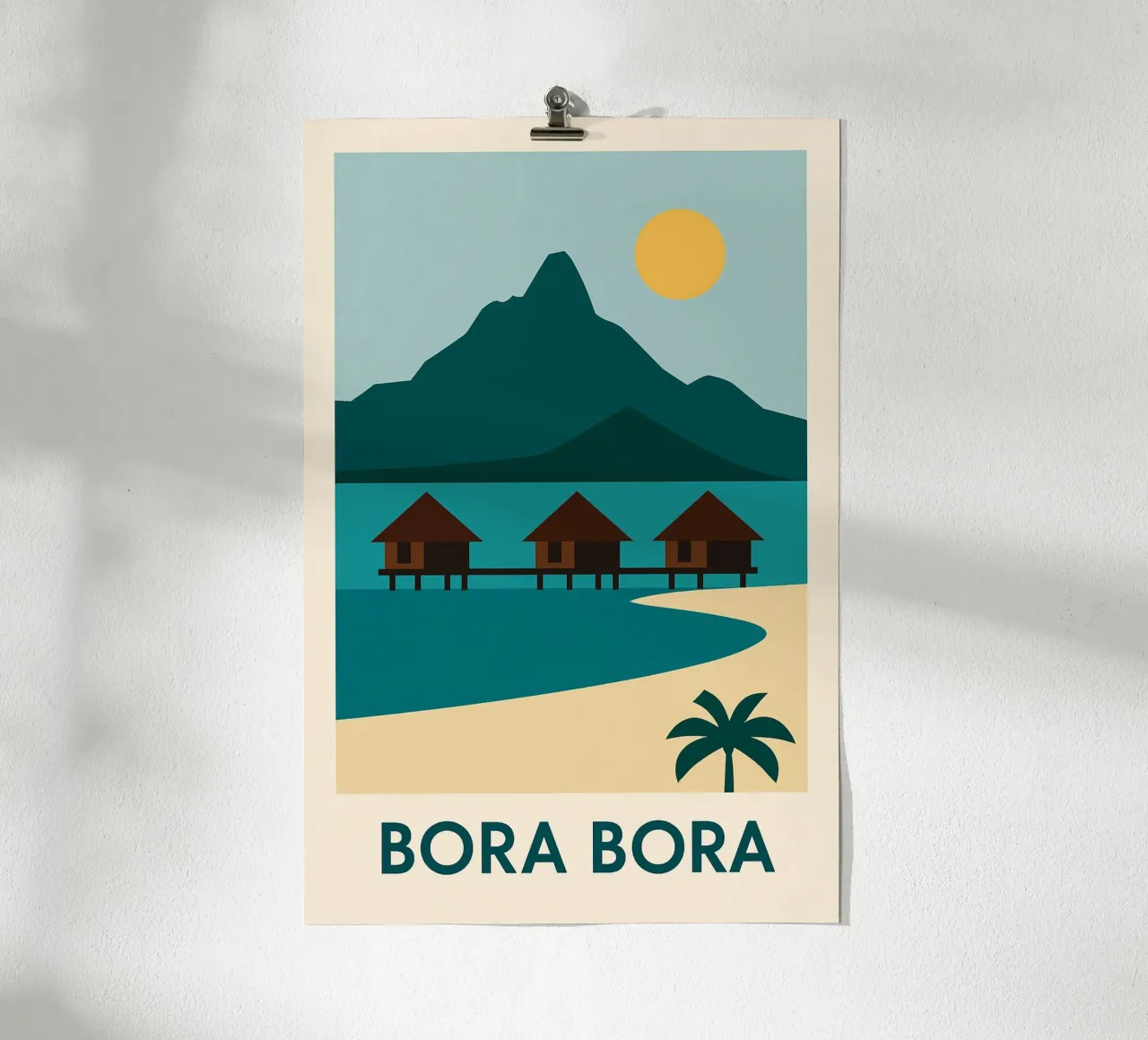 Bora Bora - fuga polinesiana tra mare e montagna poster con telaio in alluminio da JETLAG | affiches voyage