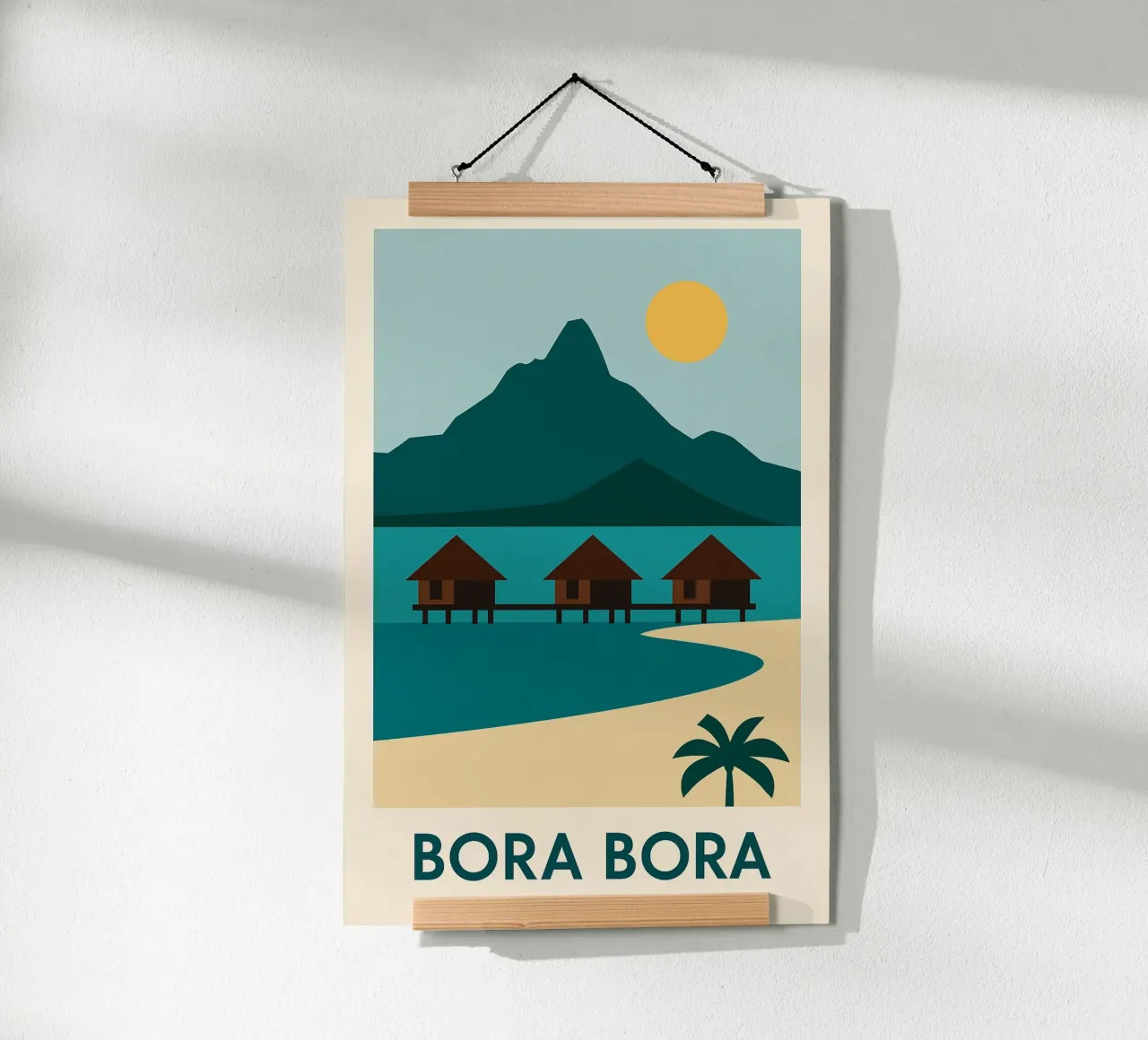Bora Bora - fuga polinesiana tra mare e montagna poster con telaio in alluminio da JETLAG | affiches voyage