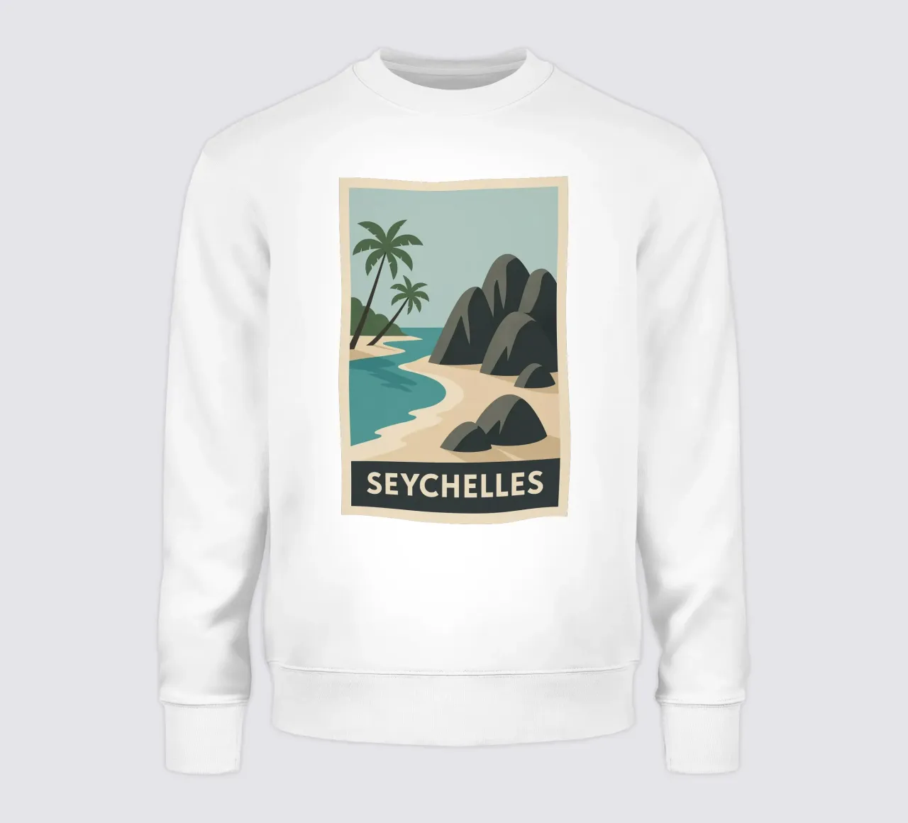 Seychelles - Rocce di granito e paradiso di sabbia felpa da JETLAG | affiches voyage