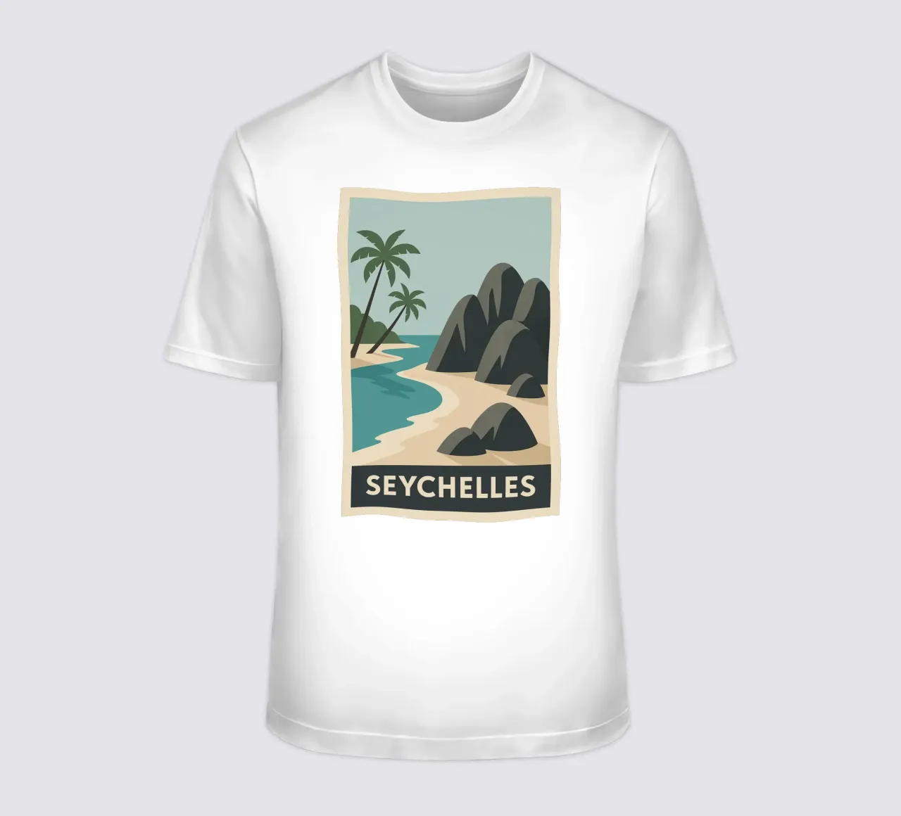 Seychelles - Rocce di granito e paradiso di sabbia t-shirt da JETLAG | affiches voyage