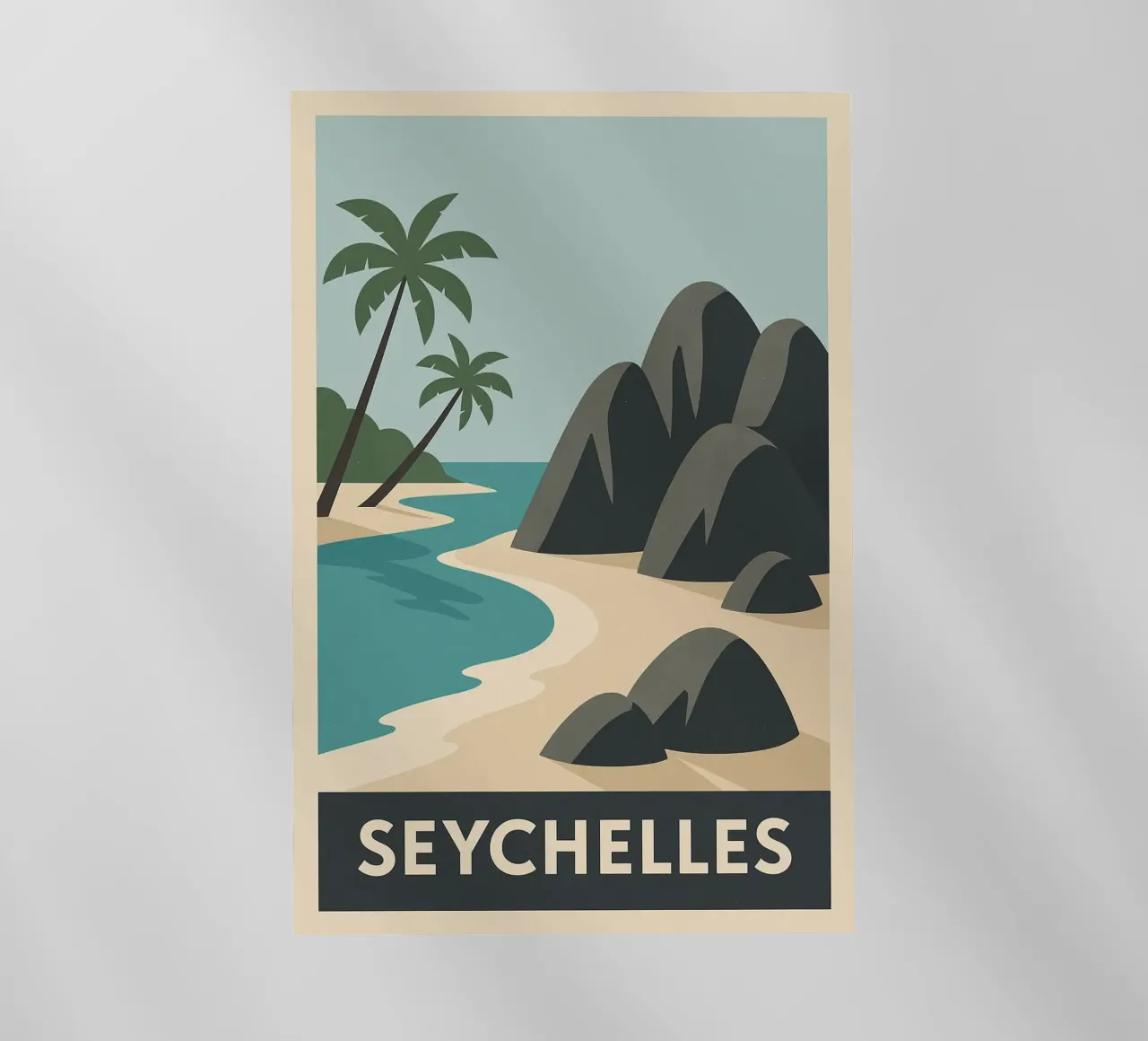 Seychelles - Rocce di granito e paradiso di sabbia pellicola backlit da JETLAG | affiches voyage