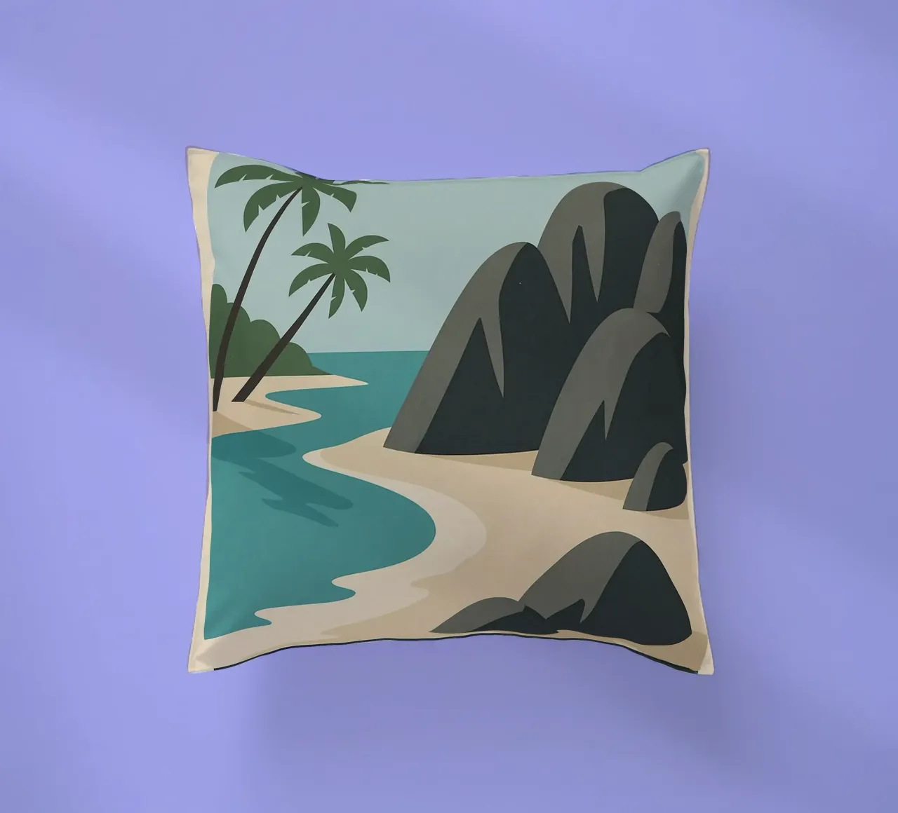 Seychelles - Rocce di granito e paradiso di sabbia cuscino da JETLAG | affiches voyage
