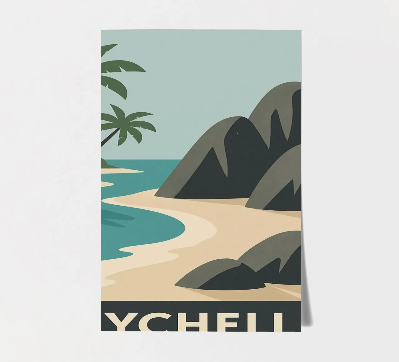 Seychelles - Granite Rocks and Sandy Paradise sticker sheet by JETLAG | affiches voyage