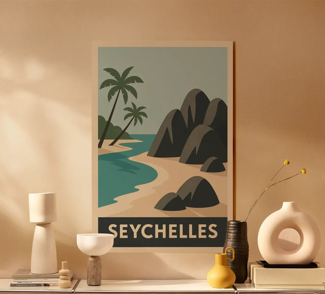 Seychelles - Rocce di granito e paradiso di sabbia plexiglass da JETLAG | affiches voyage