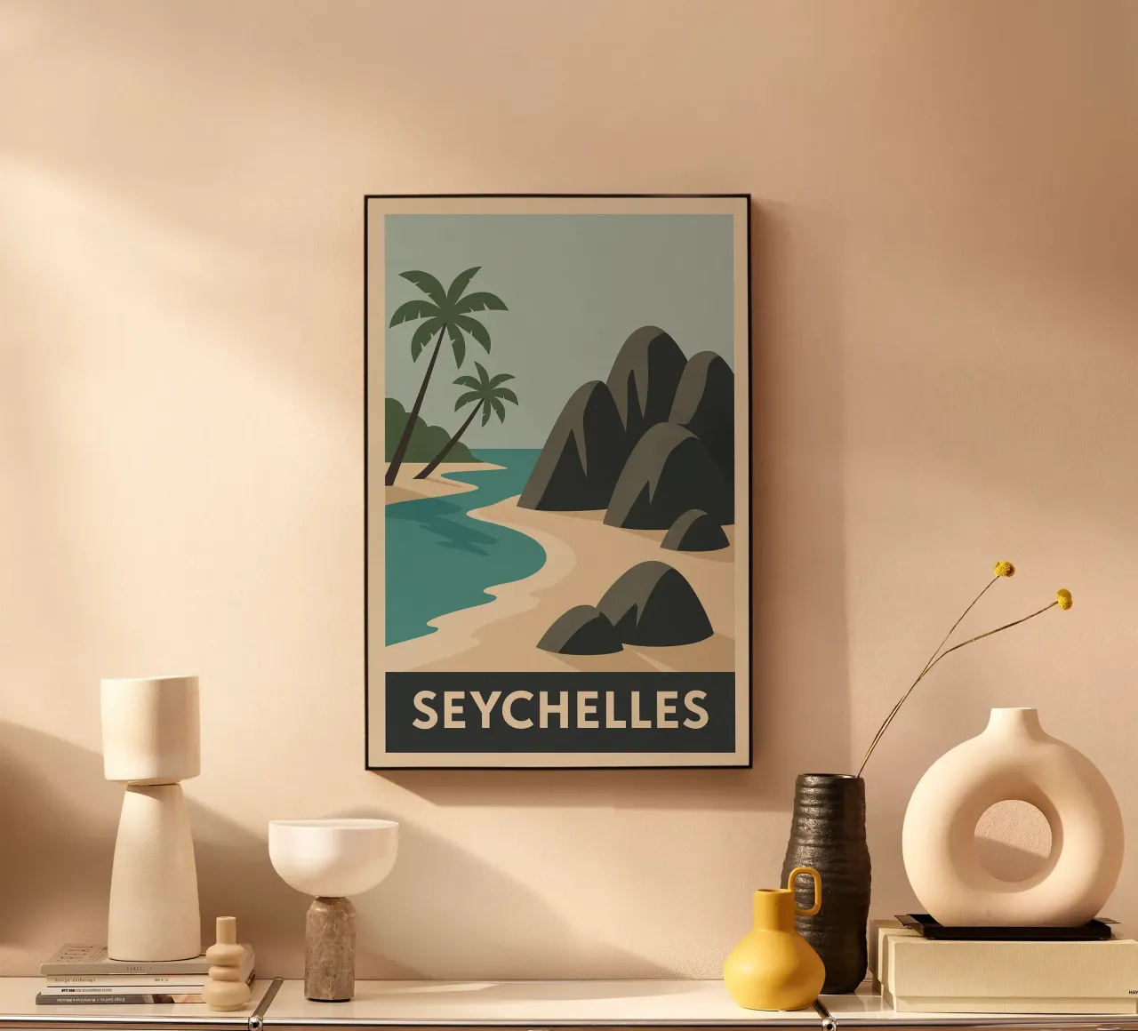 Seychelles - Rocce di granito e paradiso di sabbia alluminio dibond da JETLAG | affiches voyage