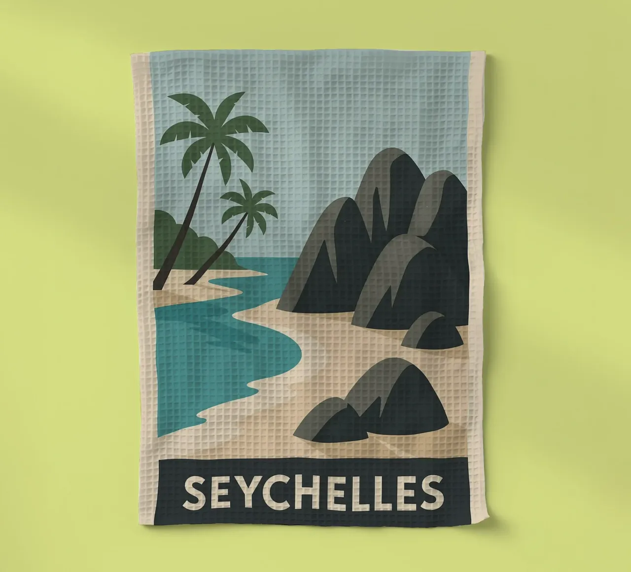 Seychelles - Rocce di granito e paradiso di sabbia canovaccio da cucina da JETLAG | affiches voyage
