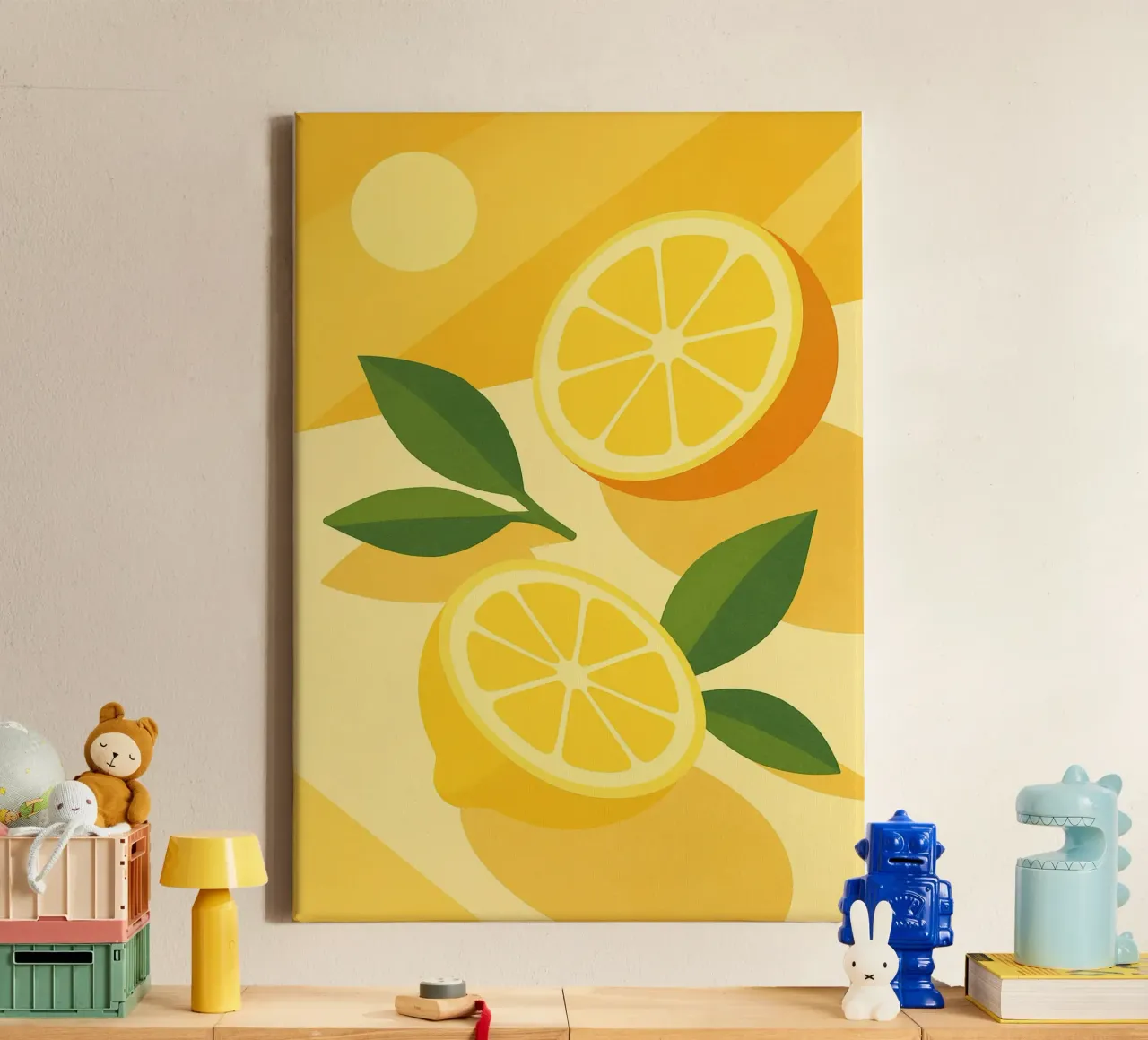 Lemon Light tela con Cornice a cassetta da michi