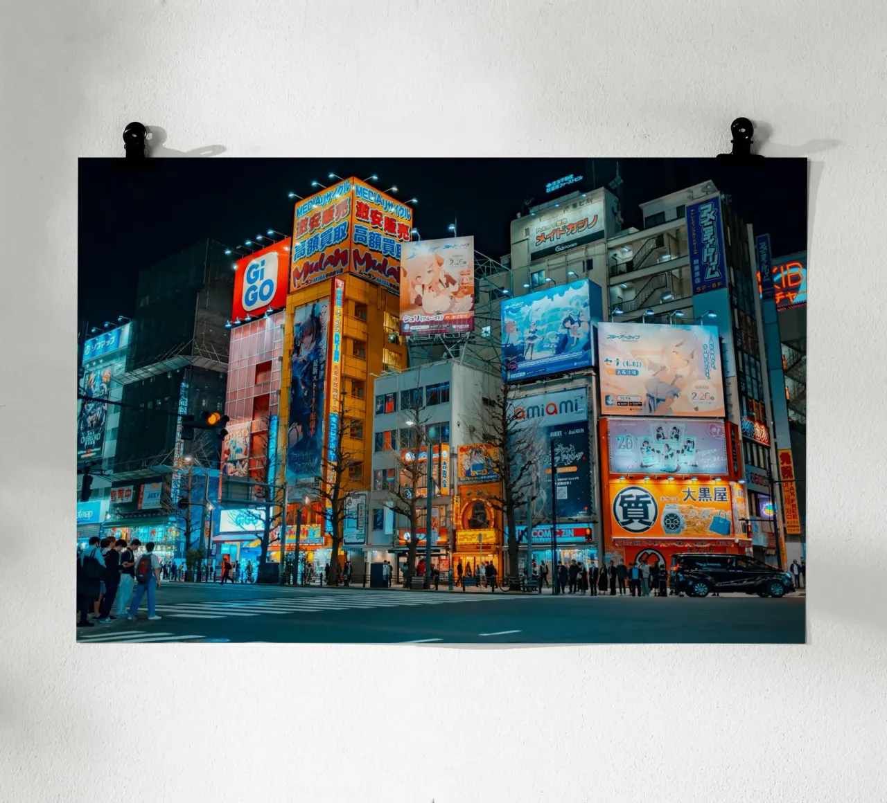 Luces de neón de Akihabara, Tokio poster de Marcel Bisig