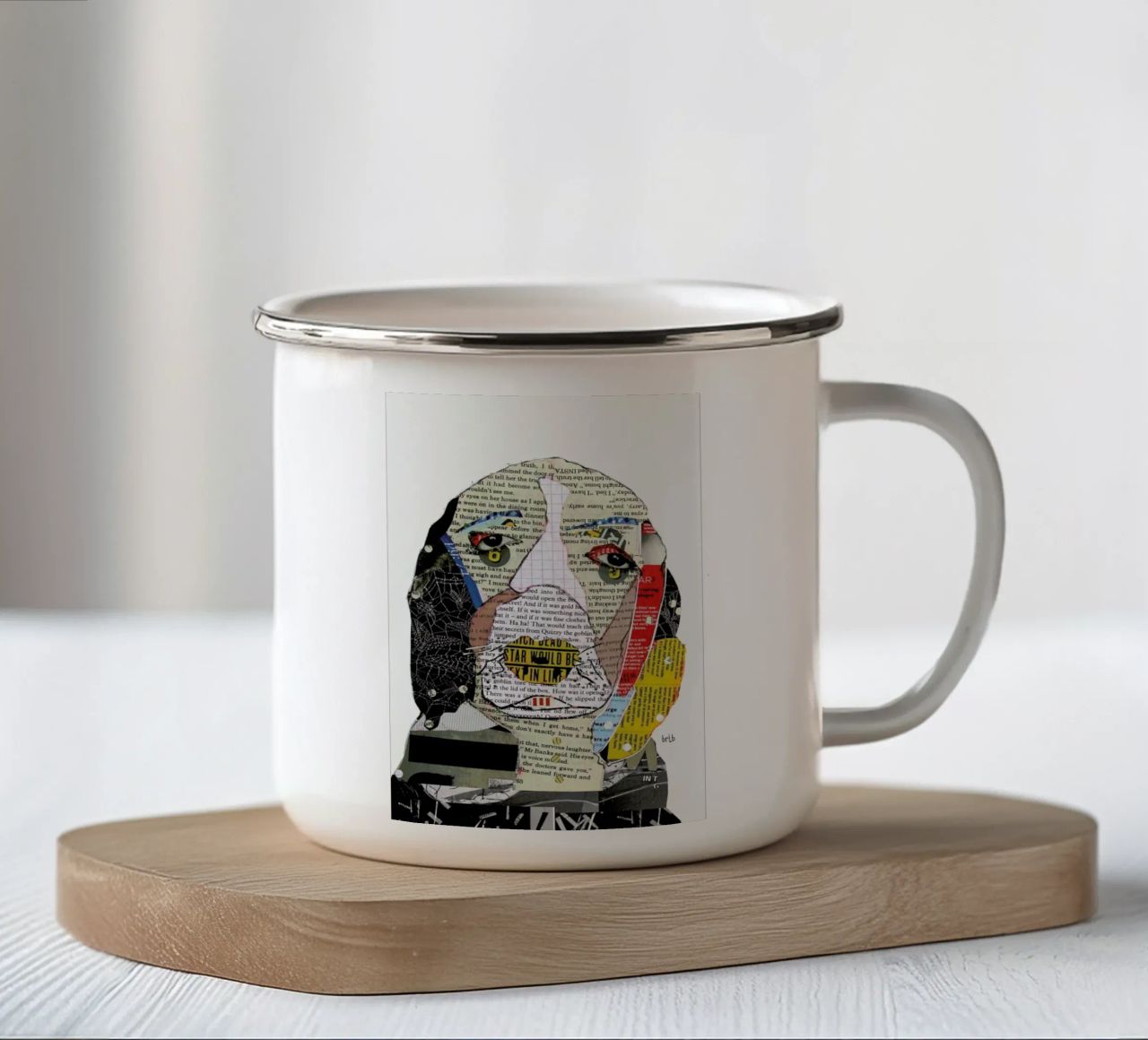 the spaniel tazza in smalto da Brian Buckley