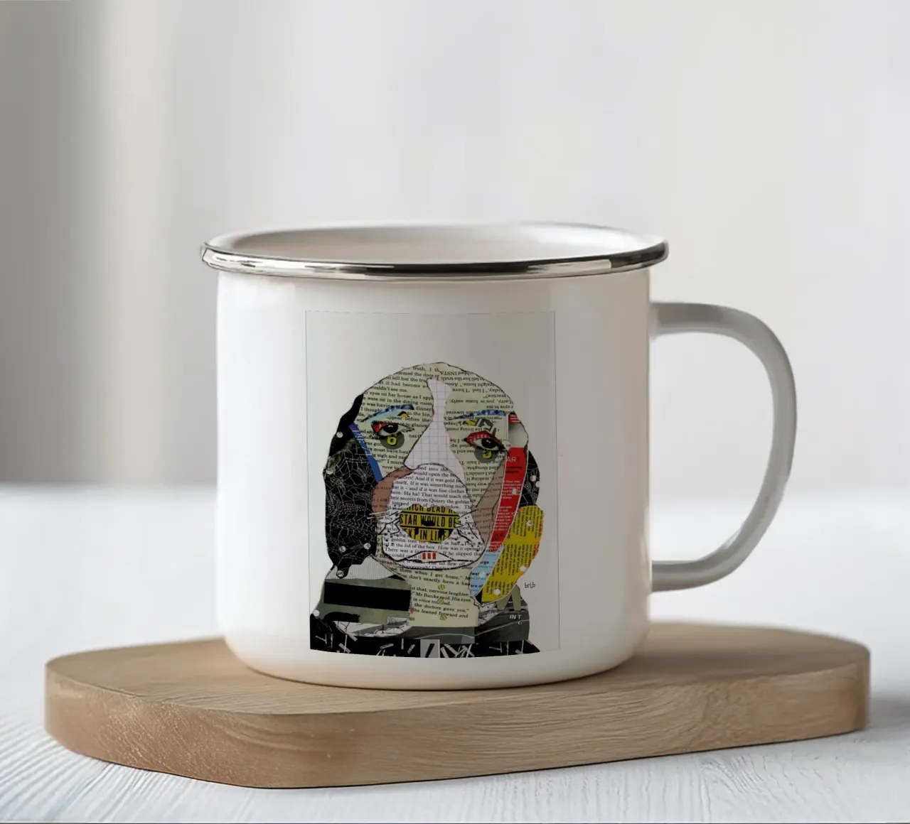 the spaniel tazza in smalto da Brian Buckley