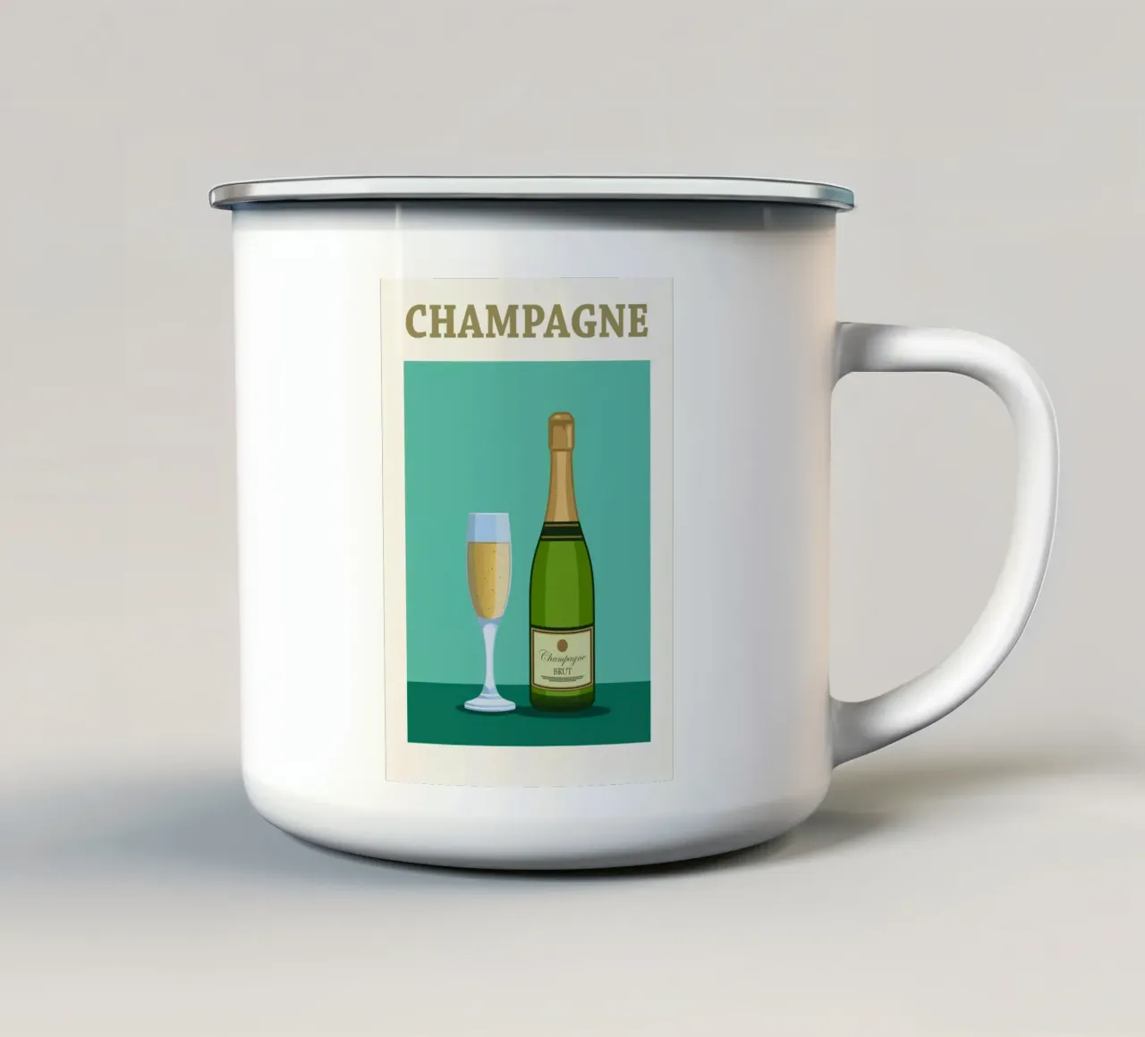Champagne Francia tazza in smalto da Neeraprint