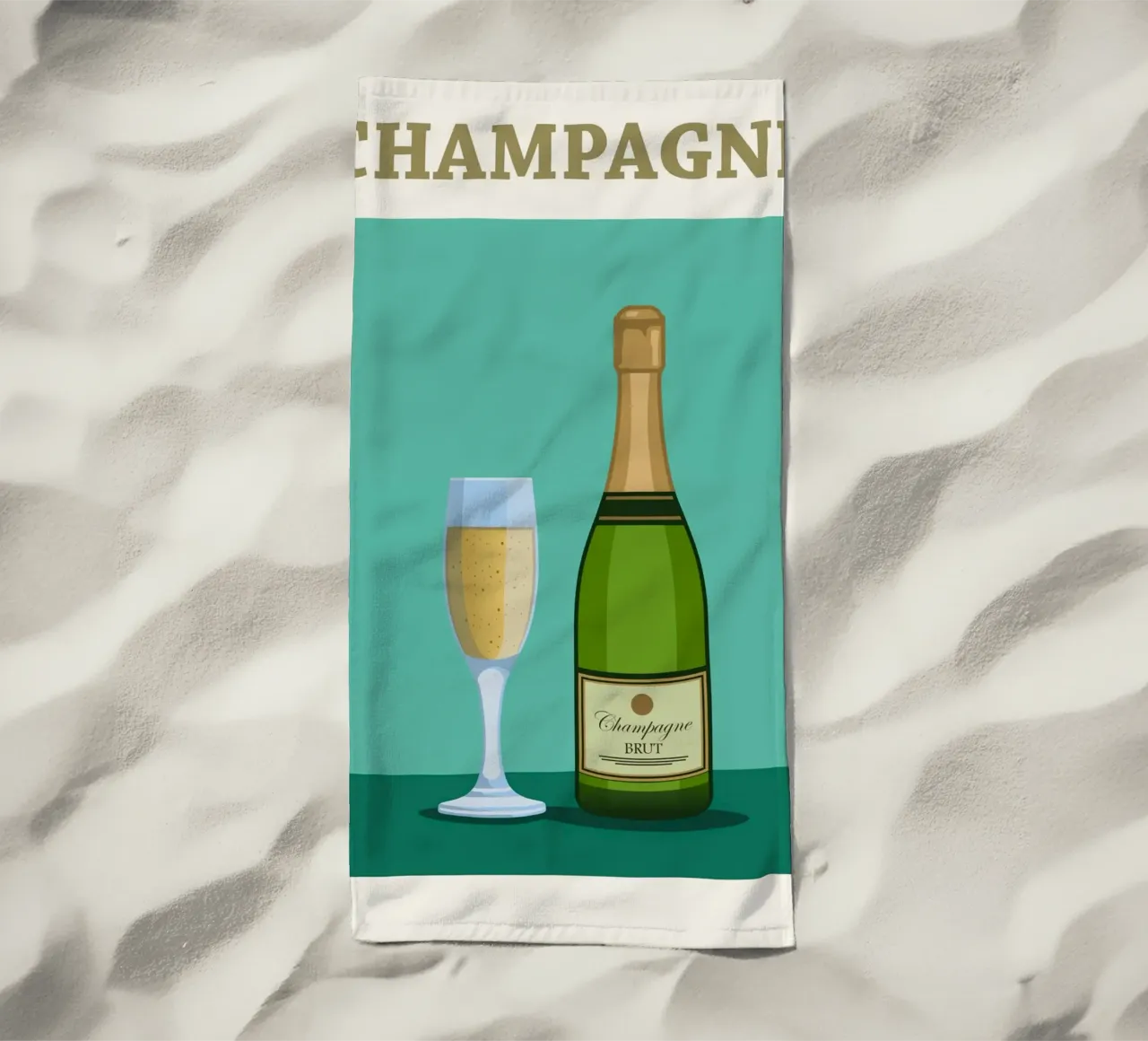 Champagne France beach towel by Neeraprint