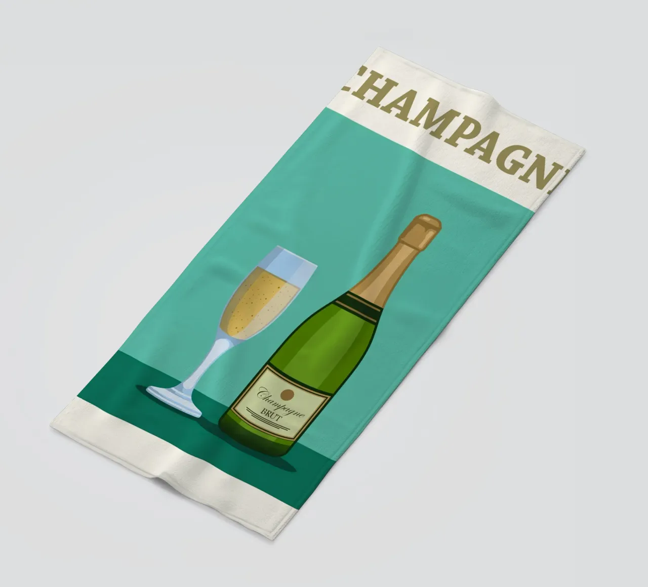 Champagne France beach towel by Neeraprint