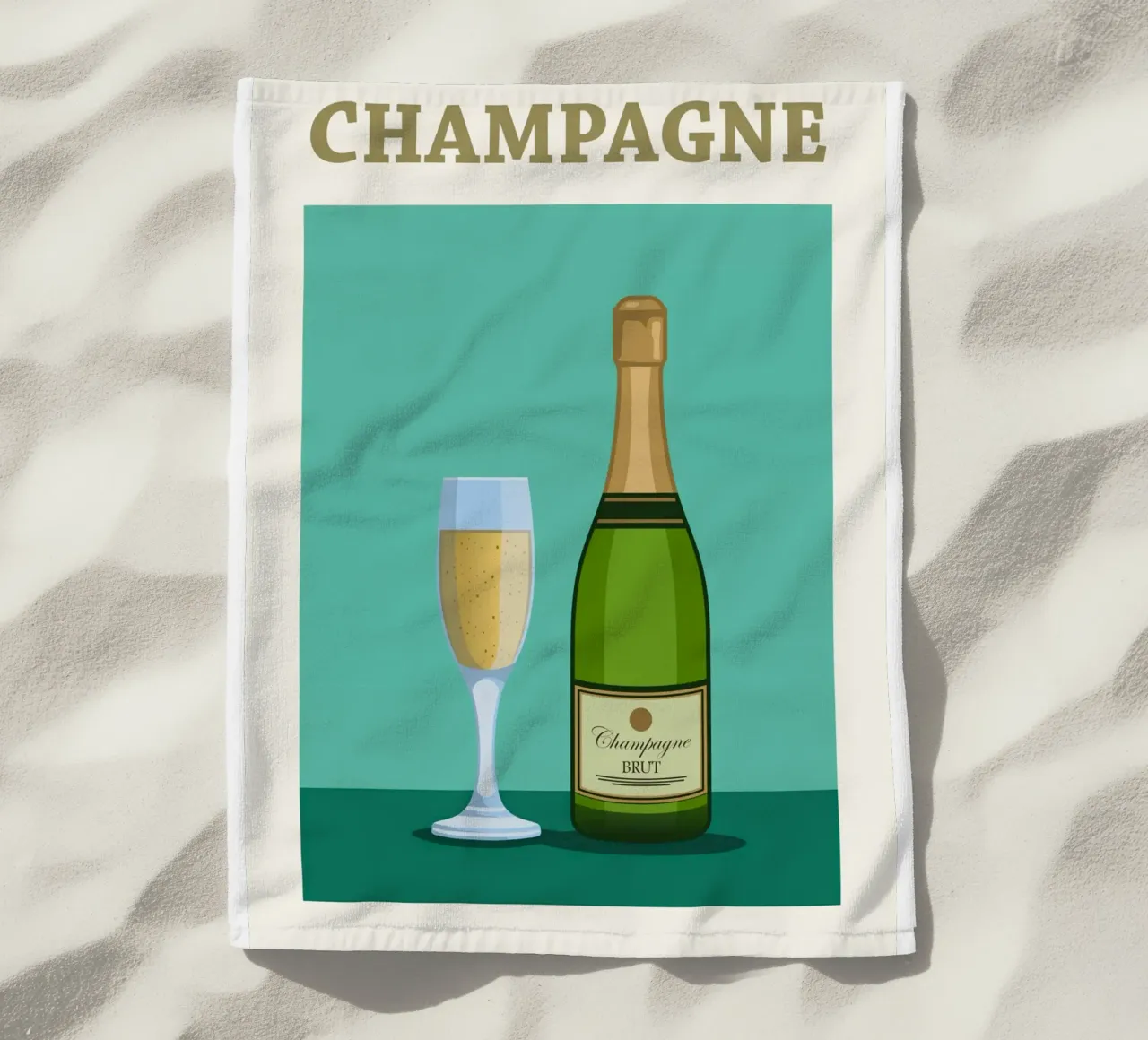 Champagne France beach towel by Neeraprint