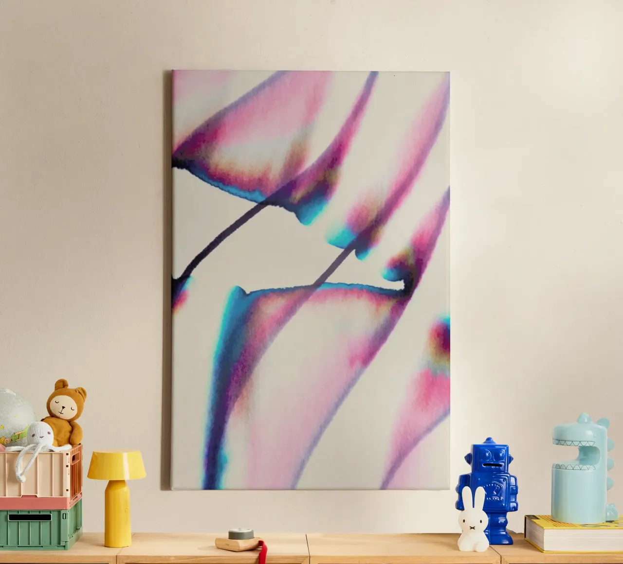 Tricolour Triangles canvas met Baklijst van Studio One