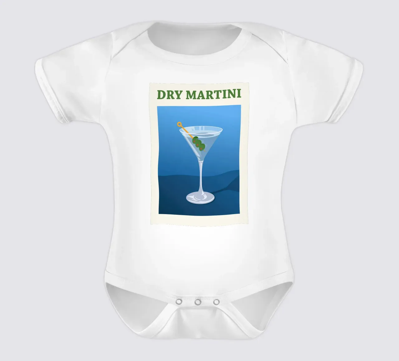 Dry Martini Cocktail short-sleeve baby romper by Neeraprint