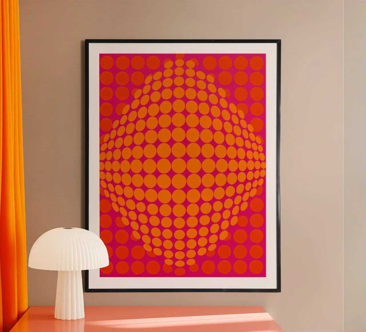 Nuvola di punti | La magia dell'illusione ottica poster con telaio in legno da Autofocus