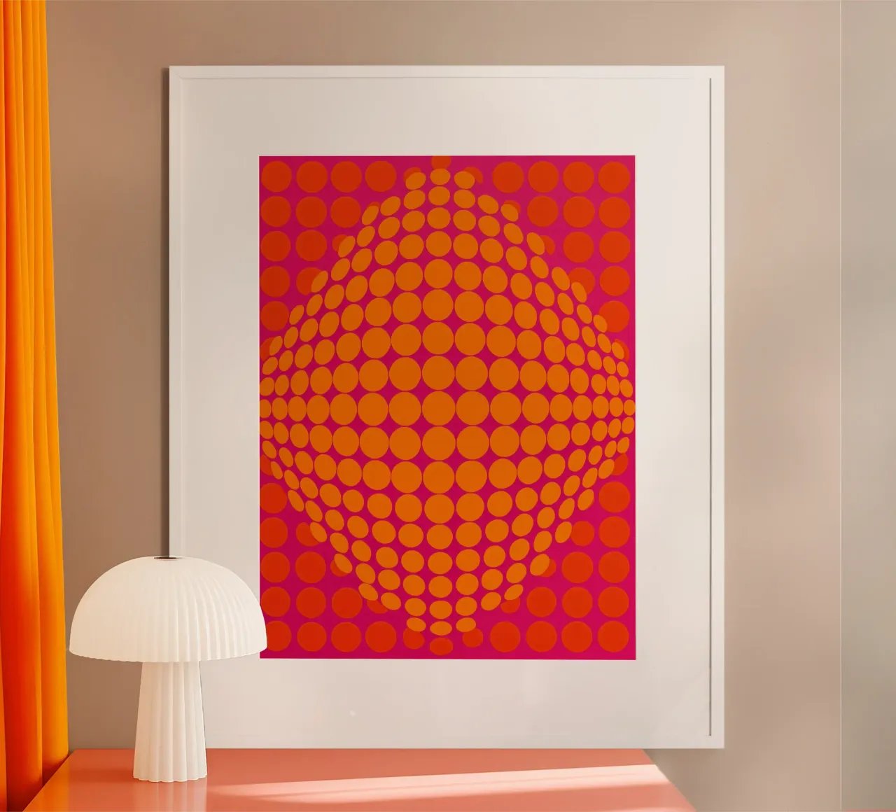 Nuvola di punti | La magia dell'illusione ottica poster con telaio in legno da Autofocus