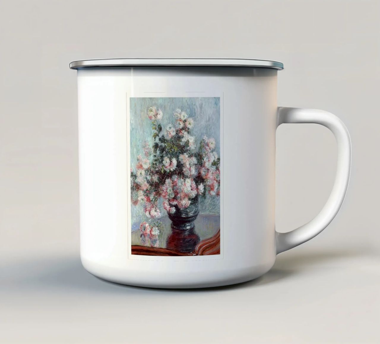 vaso di fiori crisantemo decorazione d'interni claude monet tazza in smalto da belong shop