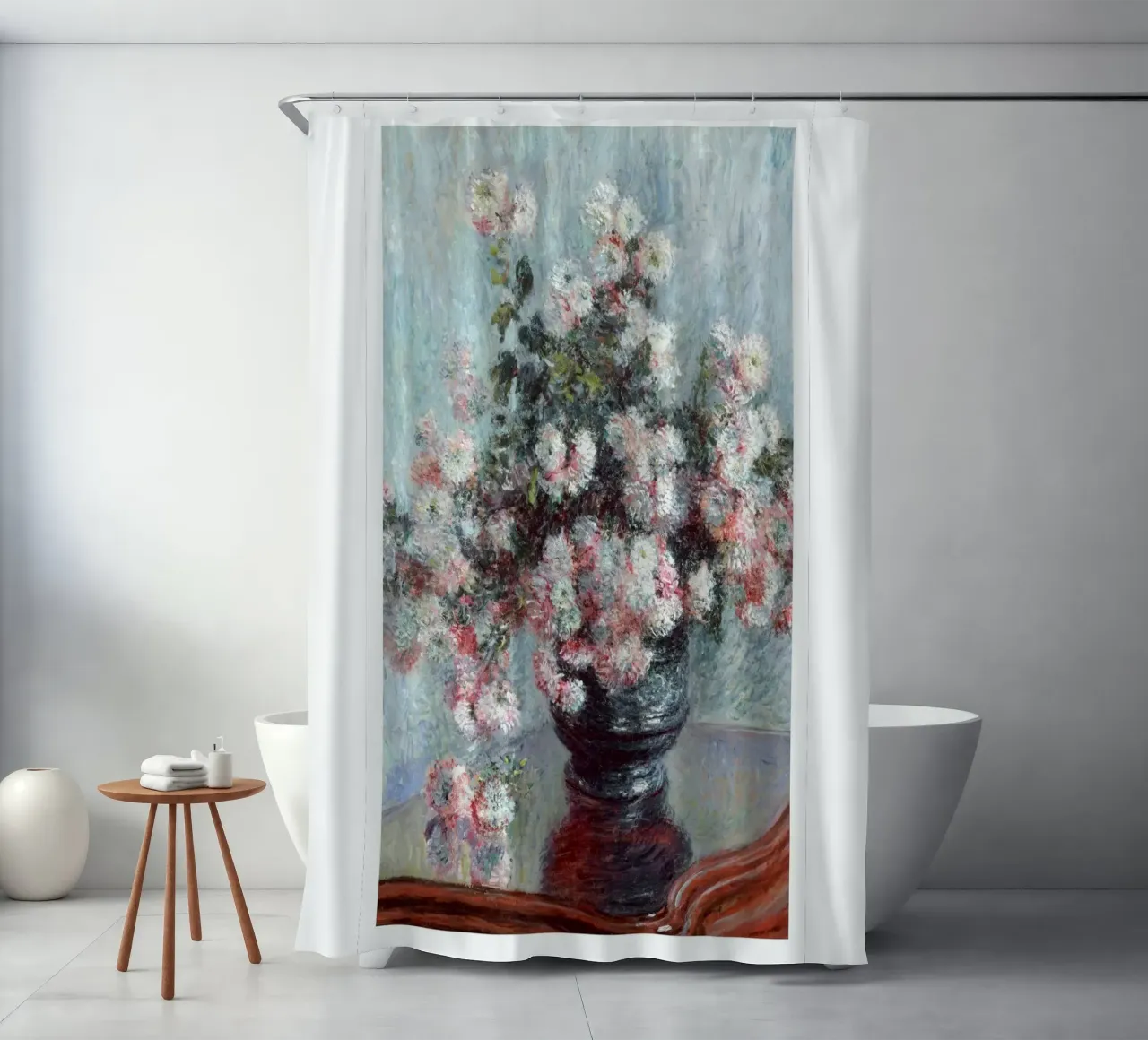 blumenvase chrysantheme inneneinrichtung claude monet Duschvorhang von belong shop