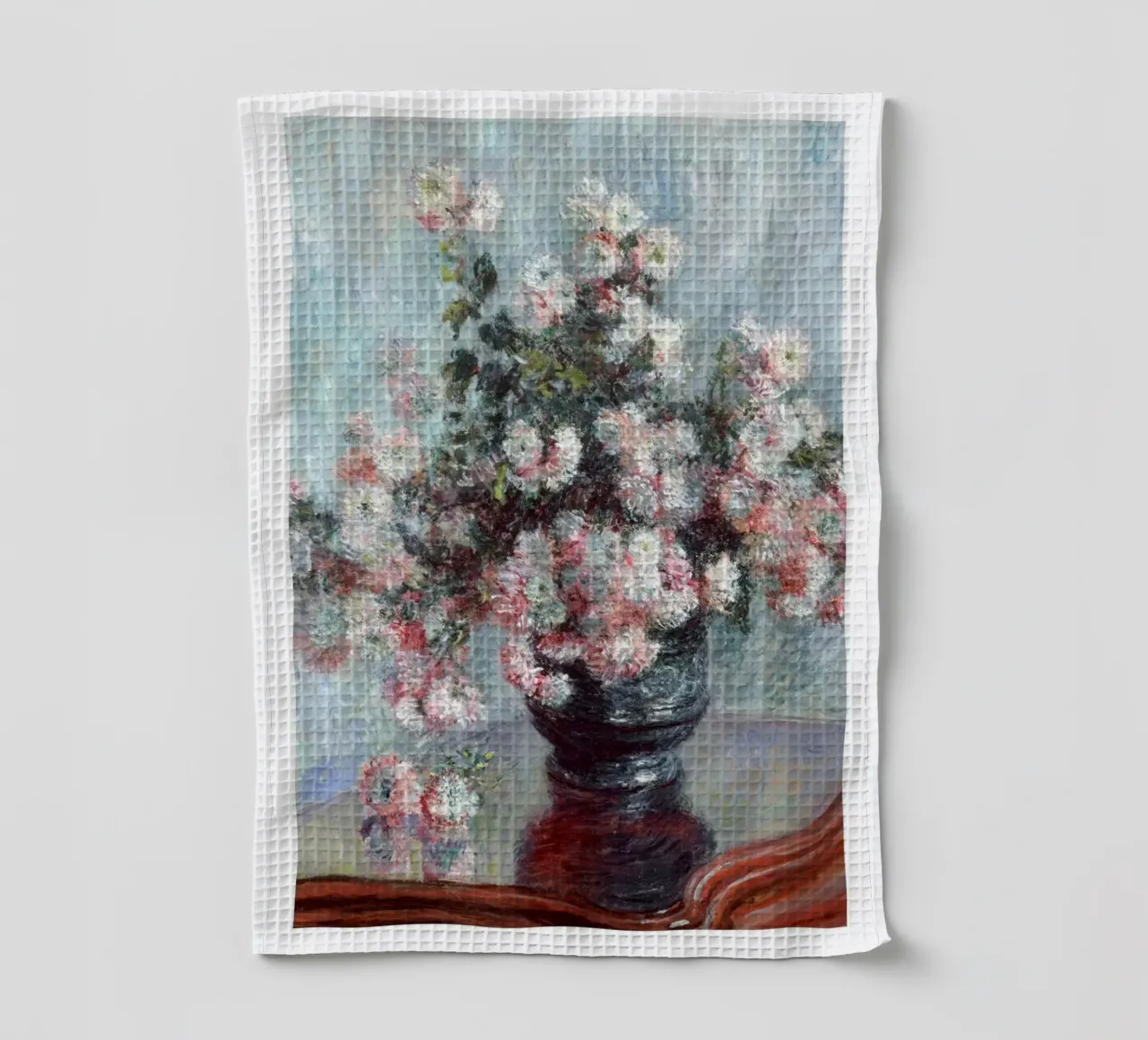 vase à fleurs chrysanthème décoration intérieure claude monet torchon de belong shop