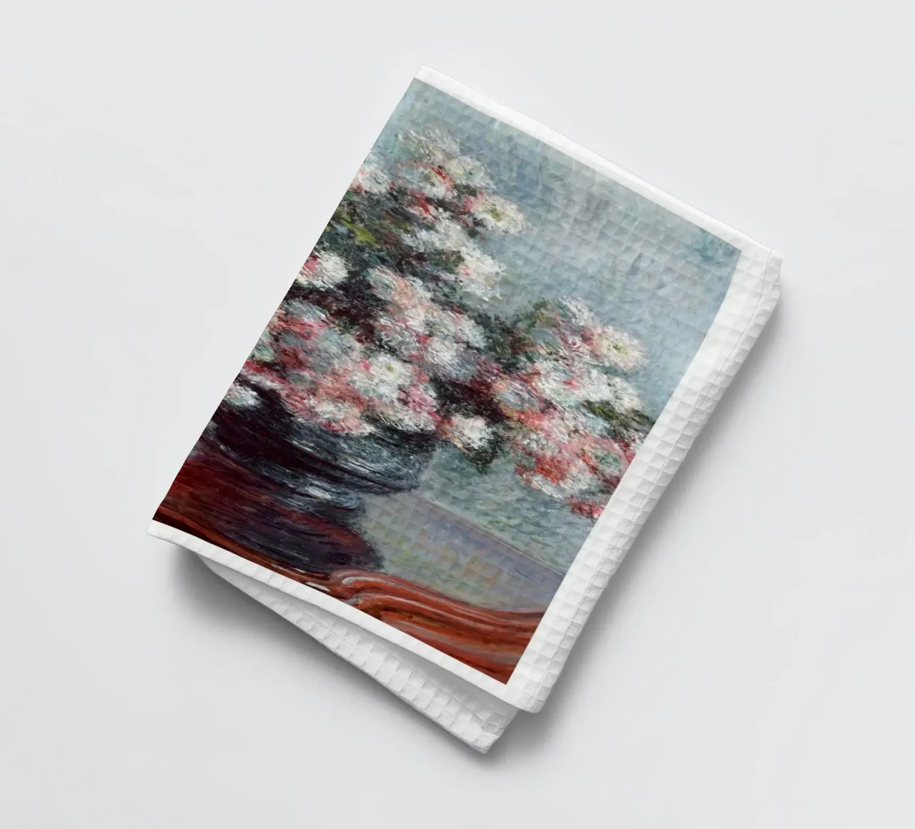 vase à fleurs chrysanthème décoration intérieure claude monet torchon de belong shop