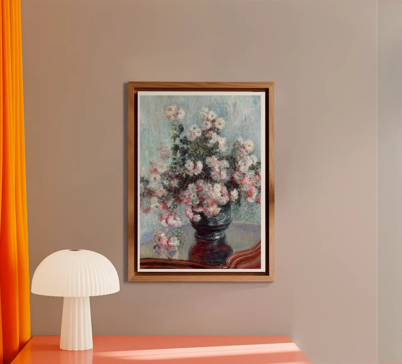 vaso di fiori crisantemo decorazione d'interni claude monet alluminio dibond da belong shop