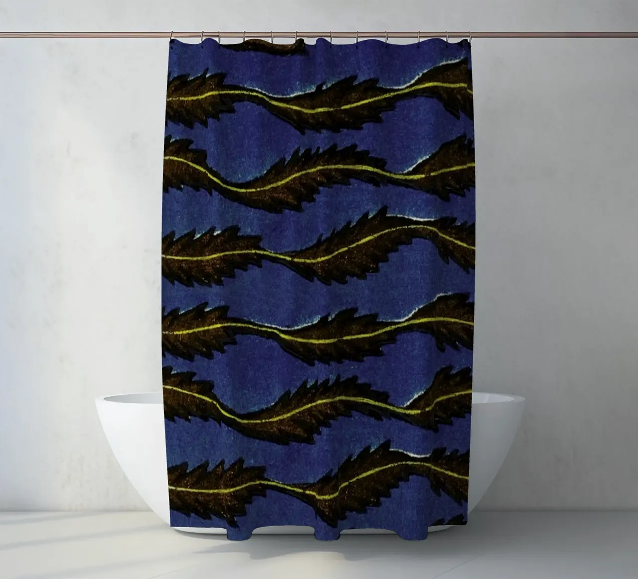 Furuya Korin - Feather Print tenda da doccia da Vintage by JUNIQE