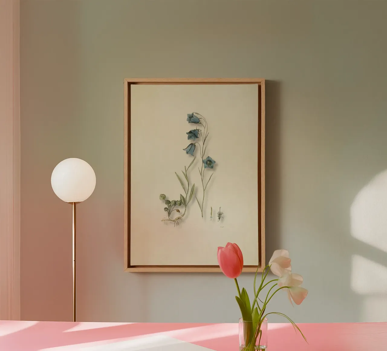 Stampa botanica di campanule d'epoca - Naturecore Wall Art tela con Cornice a cassetta da ClubArt
