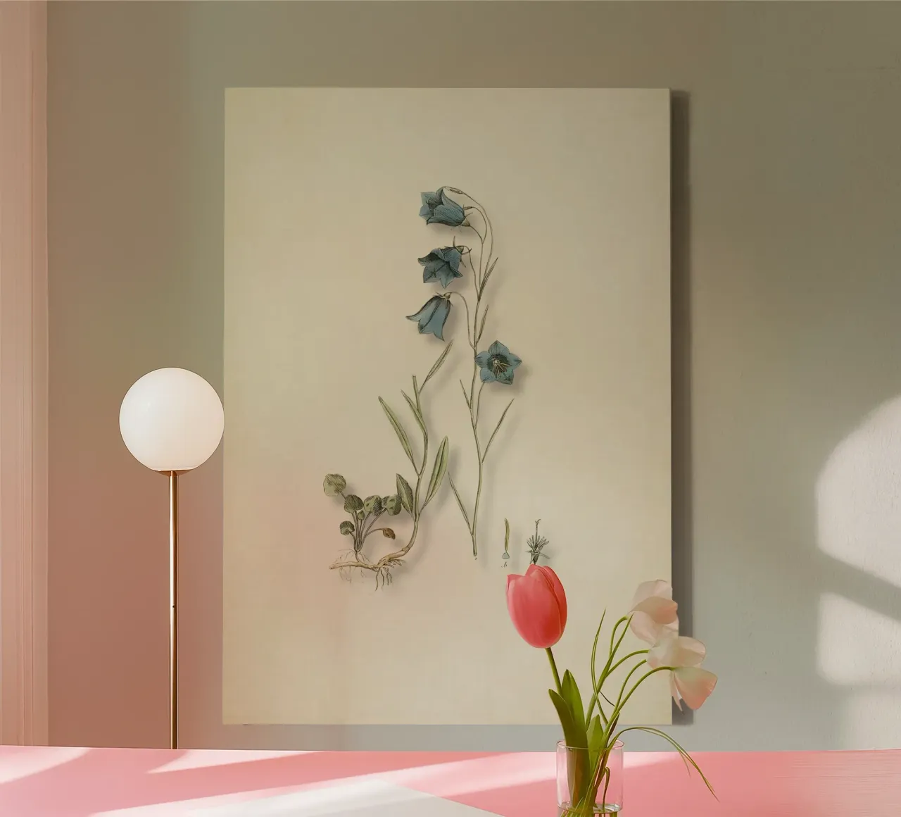 Stampa botanica di campanule d'epoca - Naturecore Wall Art tela con Cornice a cassetta da ClubArt