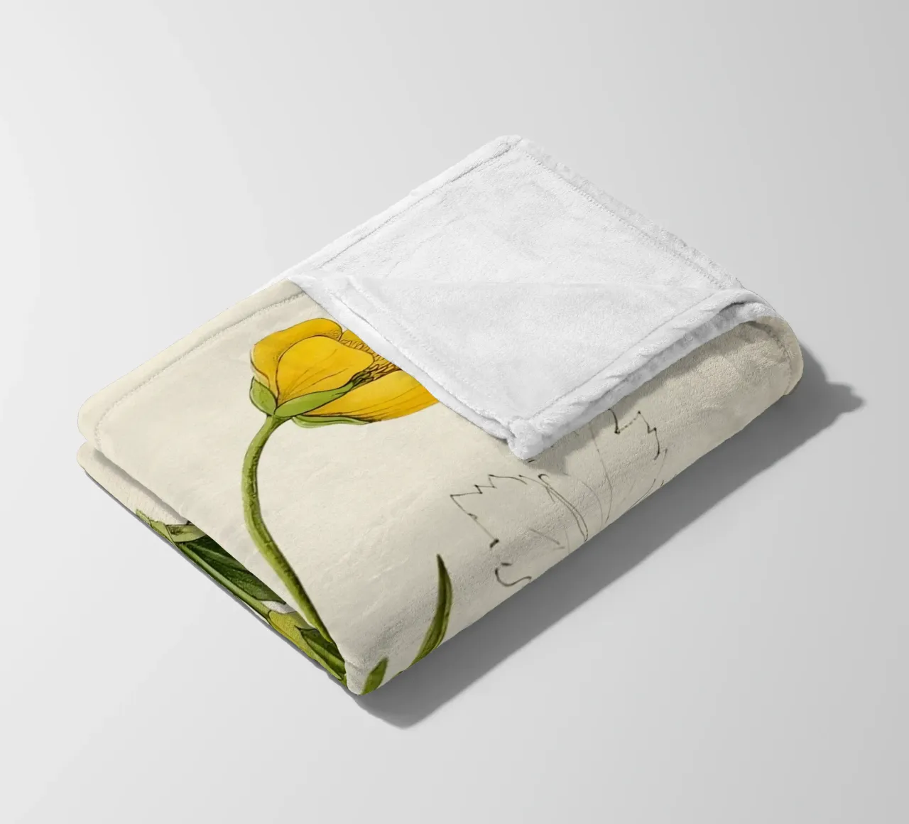 Botanische print van gele boterbloem - Naturecore Art fleecedeken van ClubArt