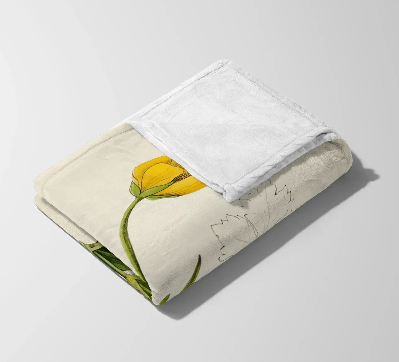 Botanische print van gele boterbloem - Naturecore Art fleecedeken van ClubArt