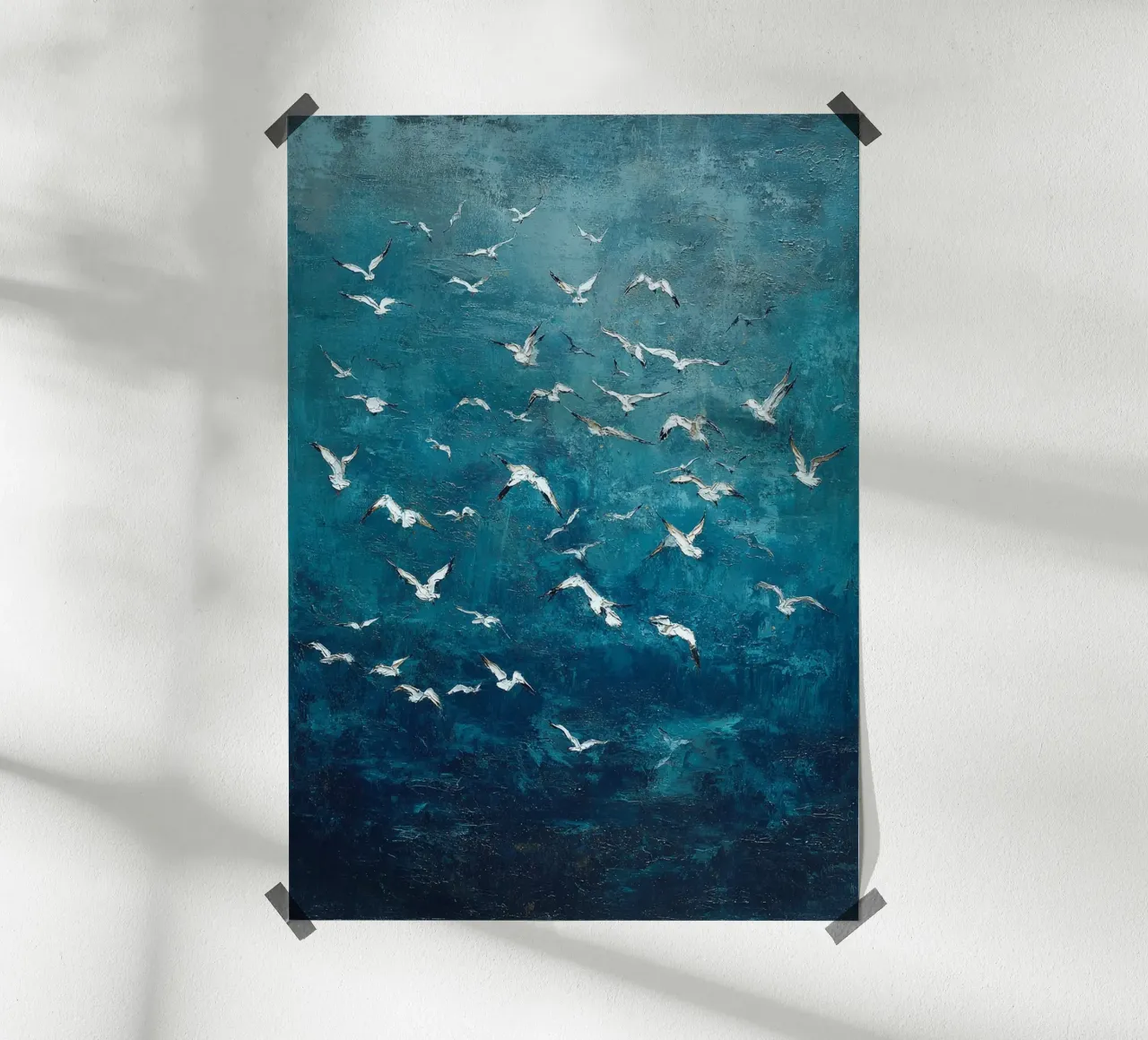 Flight Over Stillness poster con telaio in legno da Mosaic Dialogue