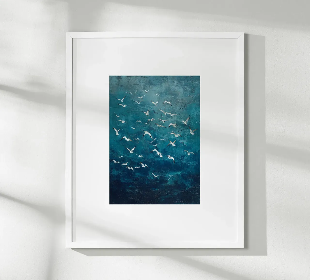 Flight Over Stillness poster con telaio in legno da Mosaic Dialogue