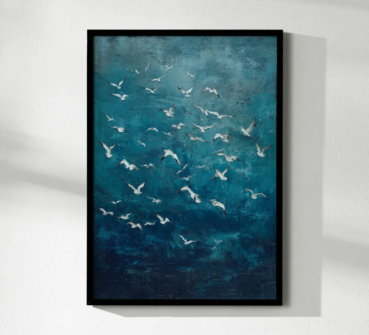 Flight Over Stillness poster con telaio in legno da Mosaic Dialogue