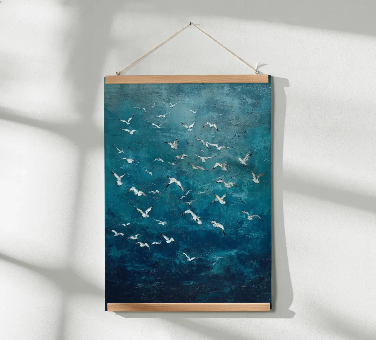 Flight Over Stillness poster con telaio in legno da Mosaic Dialogue