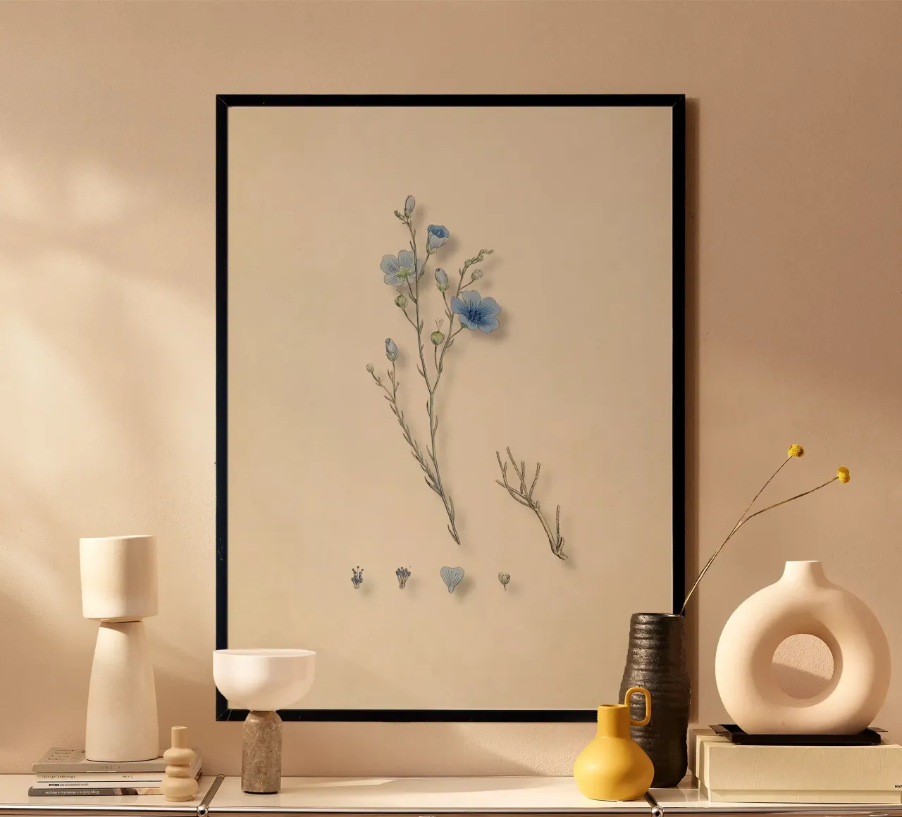 Stampa botanica di lino blu vintage - Arte della natura e dei fiori selvatici poster da ClubArt