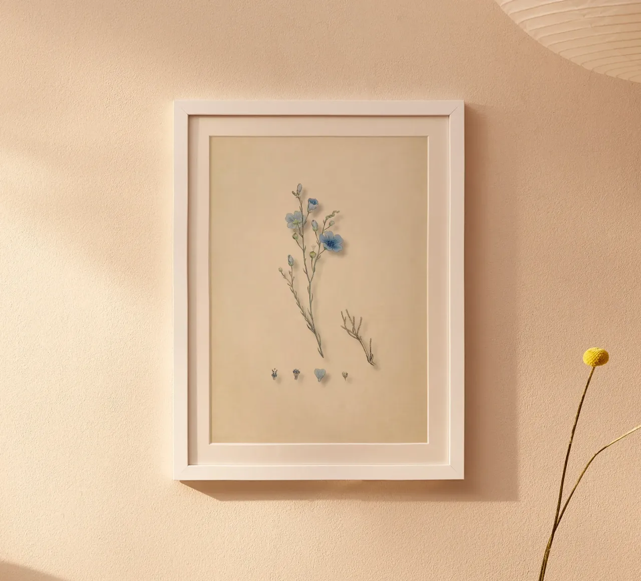 Stampa botanica di lino blu vintage - Arte della natura e dei fiori selvatici poster da ClubArt